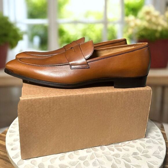 To Boot New York $450 Tesoro Cognac Calf Slip On Penny Loafers Shoes Men’s 13 Ne - Picture 1 of 12